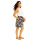 Floral Cotton Culotte Shorts with  Elastic Waist