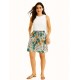 Floral Cotton Culotte Shorts with  Elastic Waist