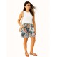 Floral Cotton Culotte Shorts with  Elastic Waist