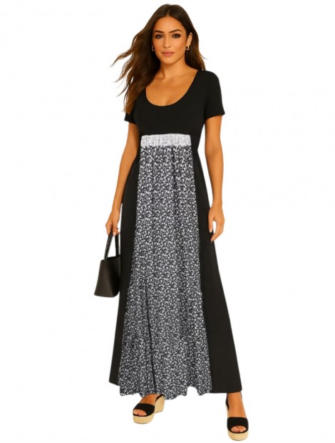"Noir Bloom" cotton dress