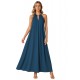Idigo Maxi halter neck dress