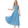 Light blue  Maxi halter neck dress