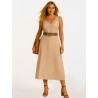 Beige Delmare midi dress