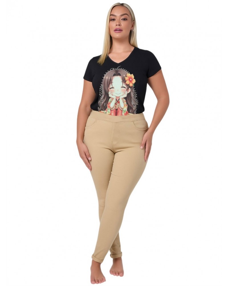 Beige Denim Slim Fit Stretch Jeggings