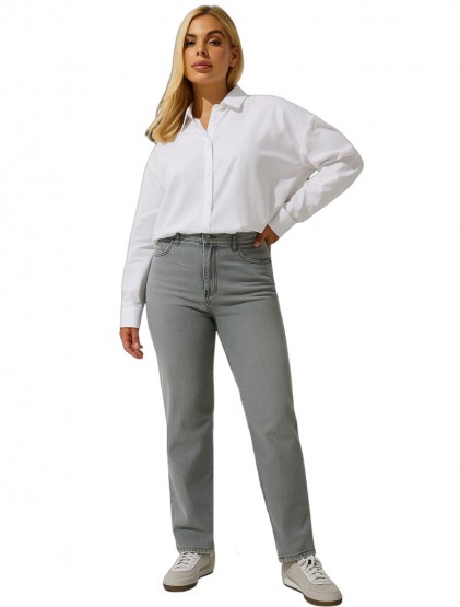 Grey Bottom Up slim fit jeans