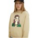Graphic Print Sweatshirt with rihnestone