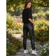 Black Eco  leather jogger