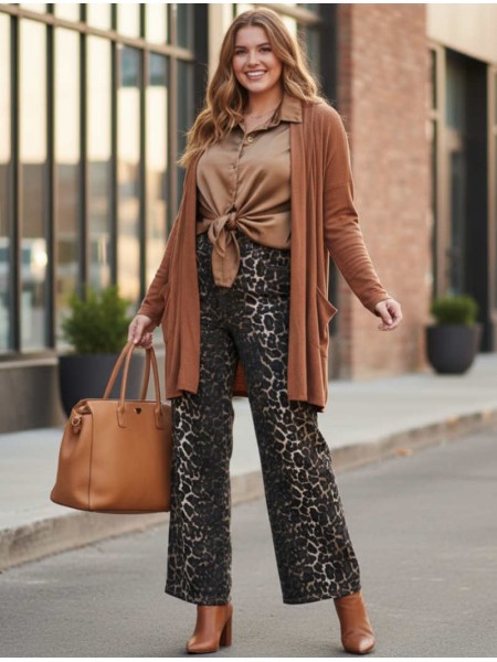 Animal print jeans