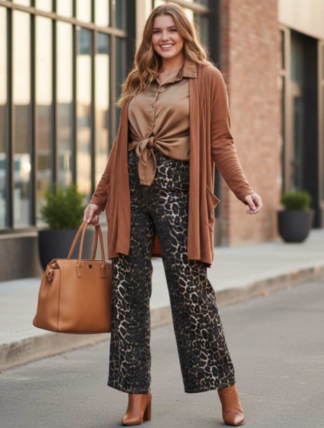 Animal print jeans
