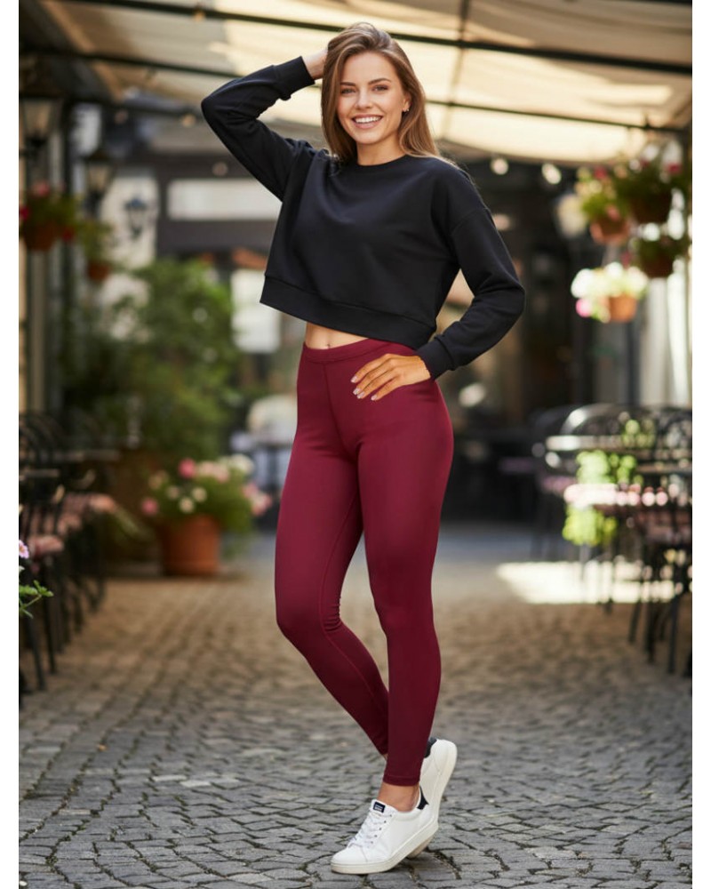 Μπορντό Σφιχτό ματ κολάν