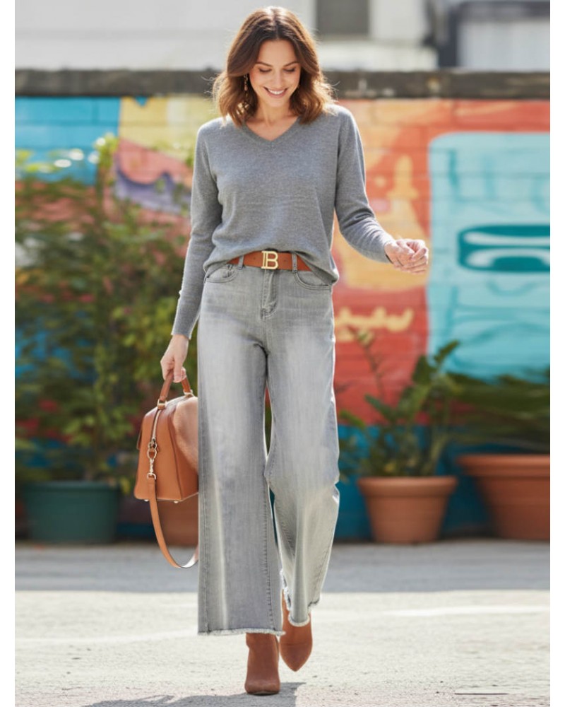 Grey wide legs jeans