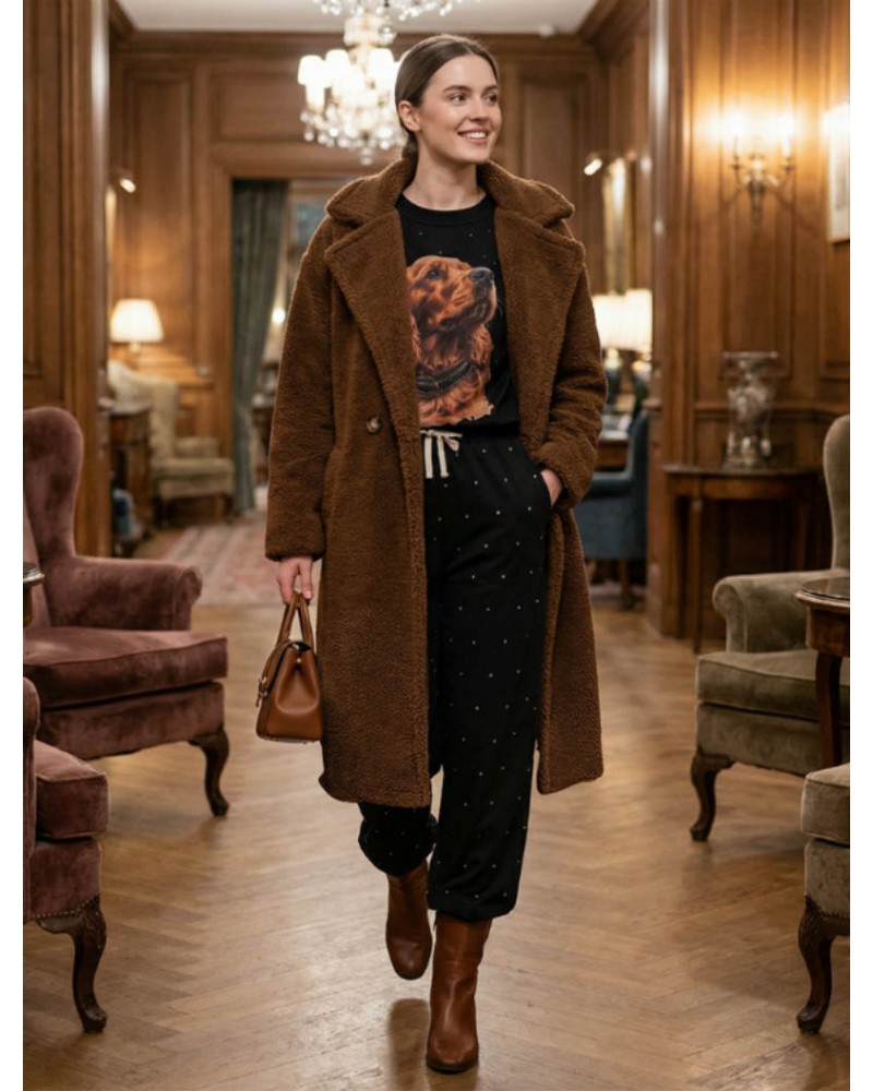 Brown teddy coat