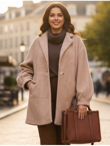 Beige Chenille half coat