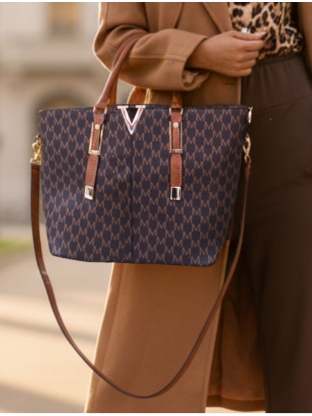 Big Monogram Print Tote Bag