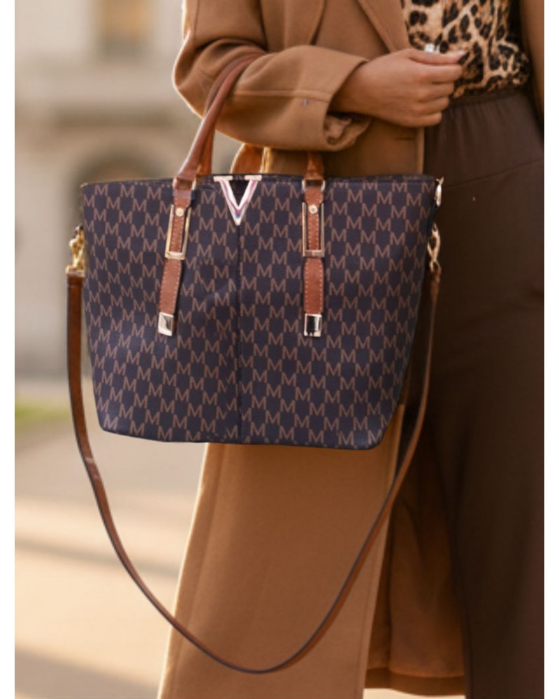 Big Monogram Print Tote Bag