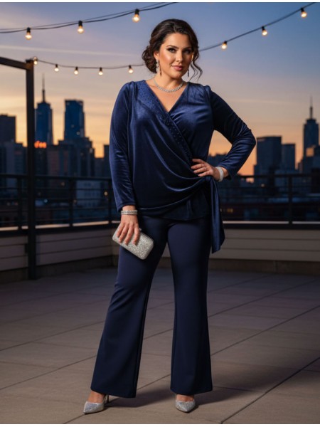 Chic velvet wrap blouze