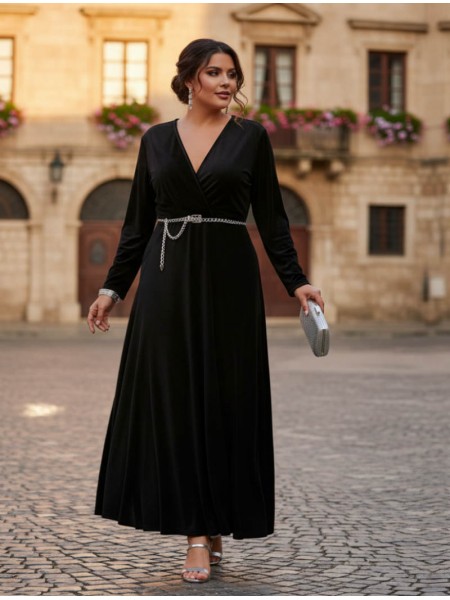 Velvet Noir Maxi Dress