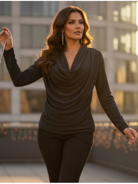 Lurex Drape Glow Blouse