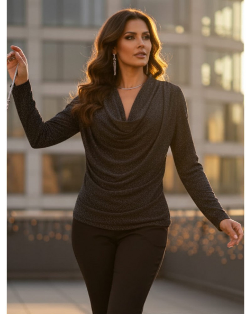 Lurex Drape Glow Blouse