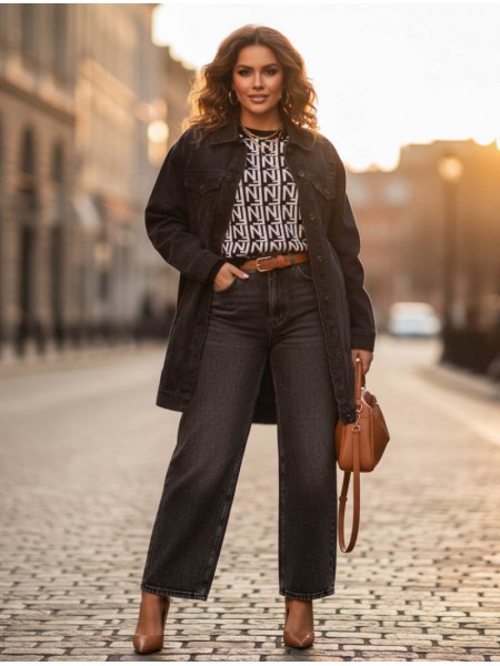 Urban Noir Long Denim Jacket