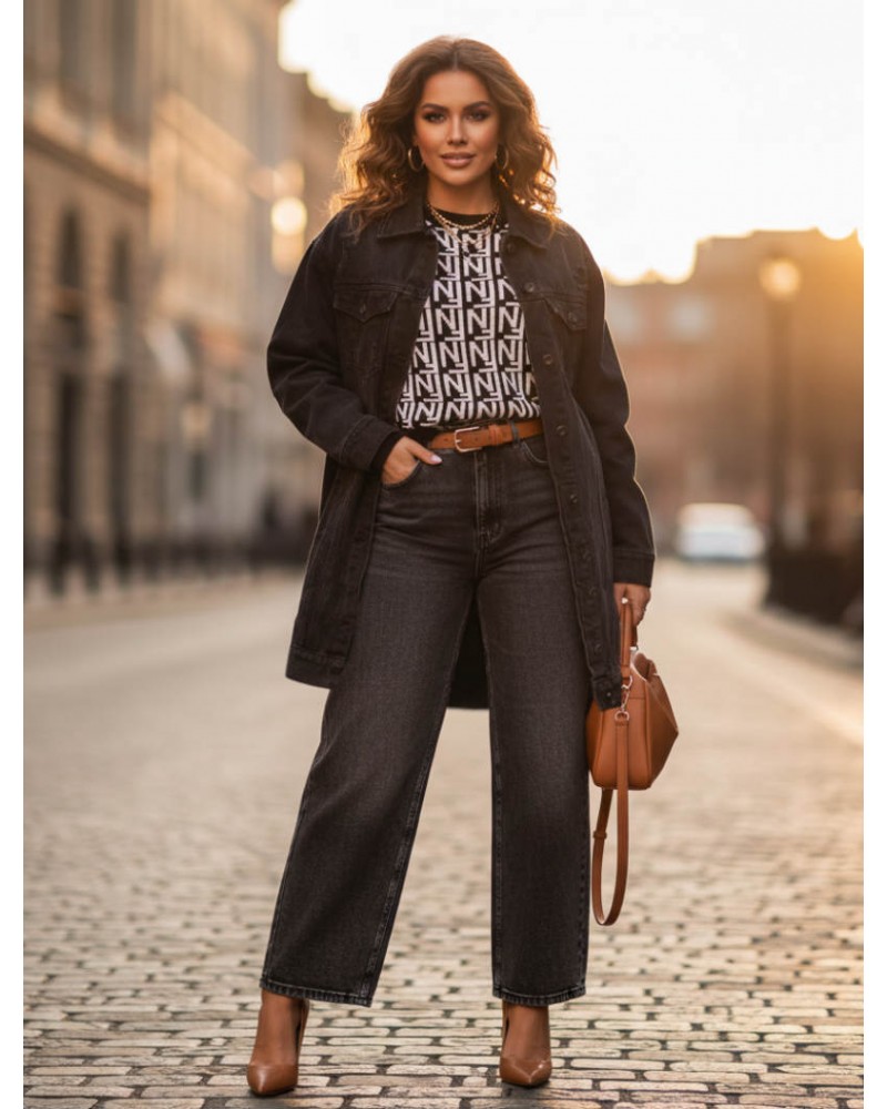 Urban Noir Long Denim Jacket